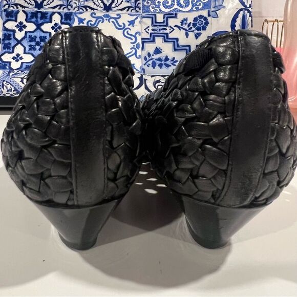 Cole Hann Nike air leather weaved wedge shoes made in Brazil 8 1/2 B - Picture 3 of 6